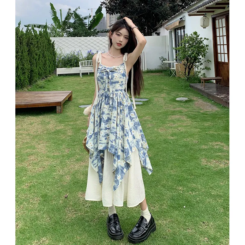 Flowers In Water Slip Dress Women's-4