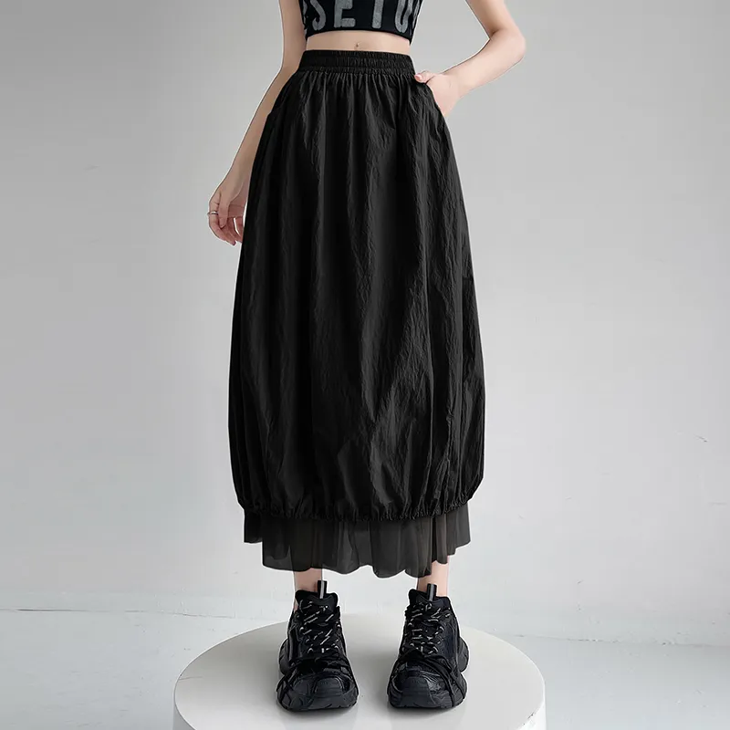 Flowers In Water Casual Long Skirt Women's-16
