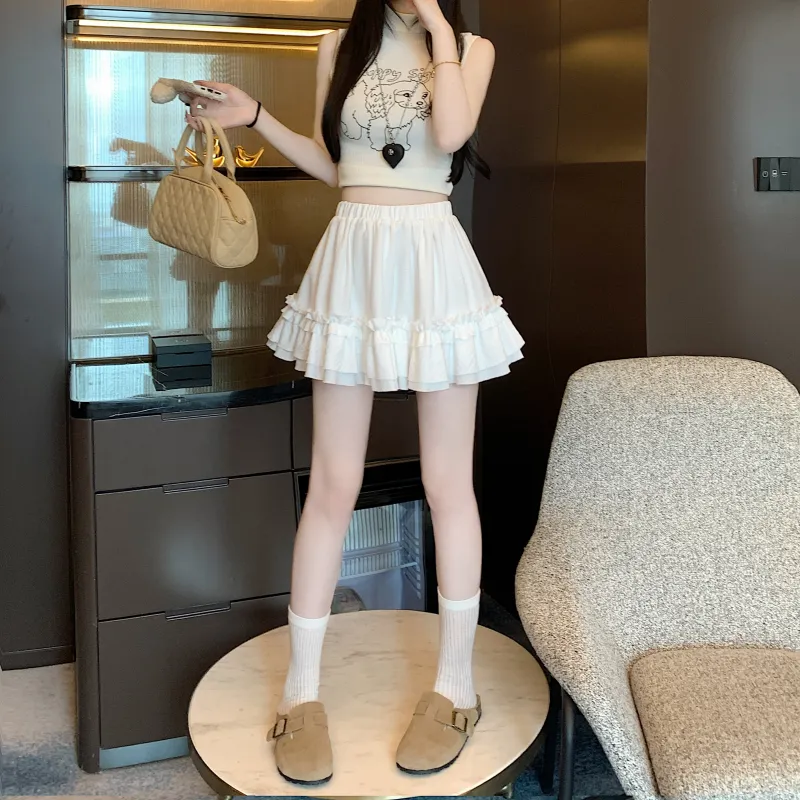 Flowers In Water Casual Short Skirts Women's-2