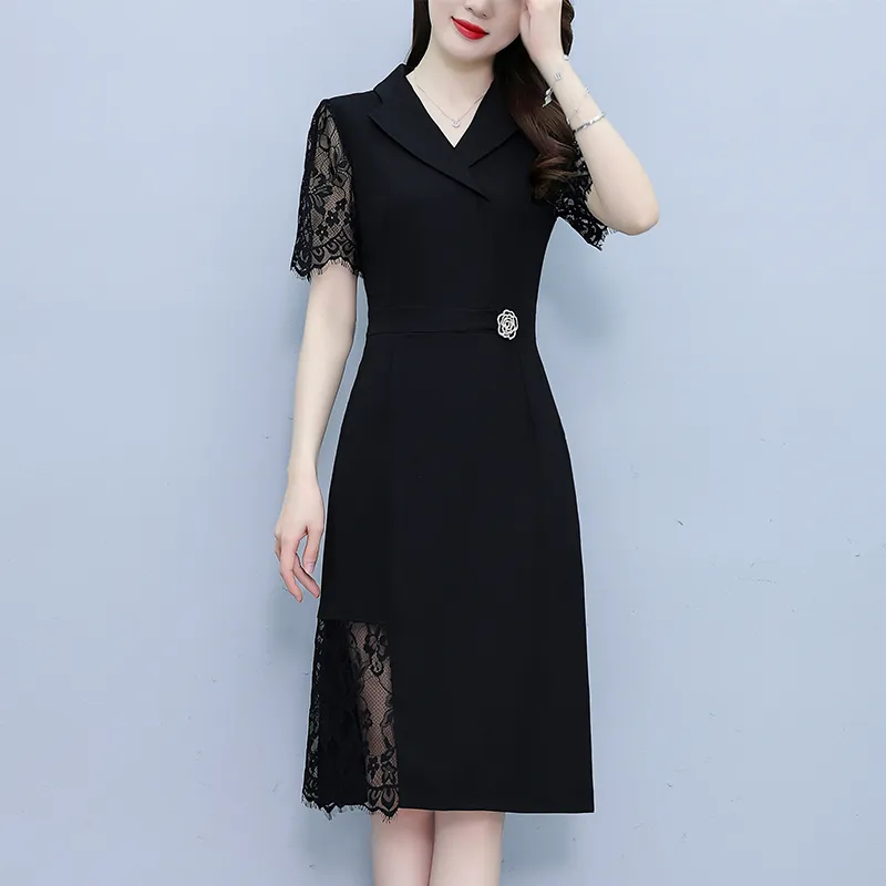 Flowers In Water Short Sleeved Dress Women's-3