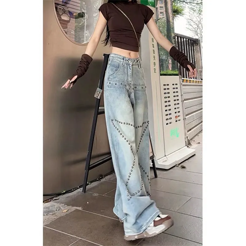Flowers In Water Jeans Women's Blue-2