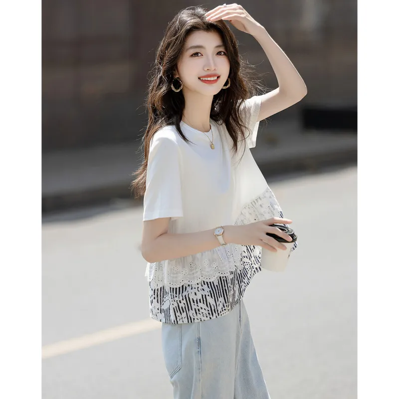Flowers In Water Regular T Shirt Women's-4