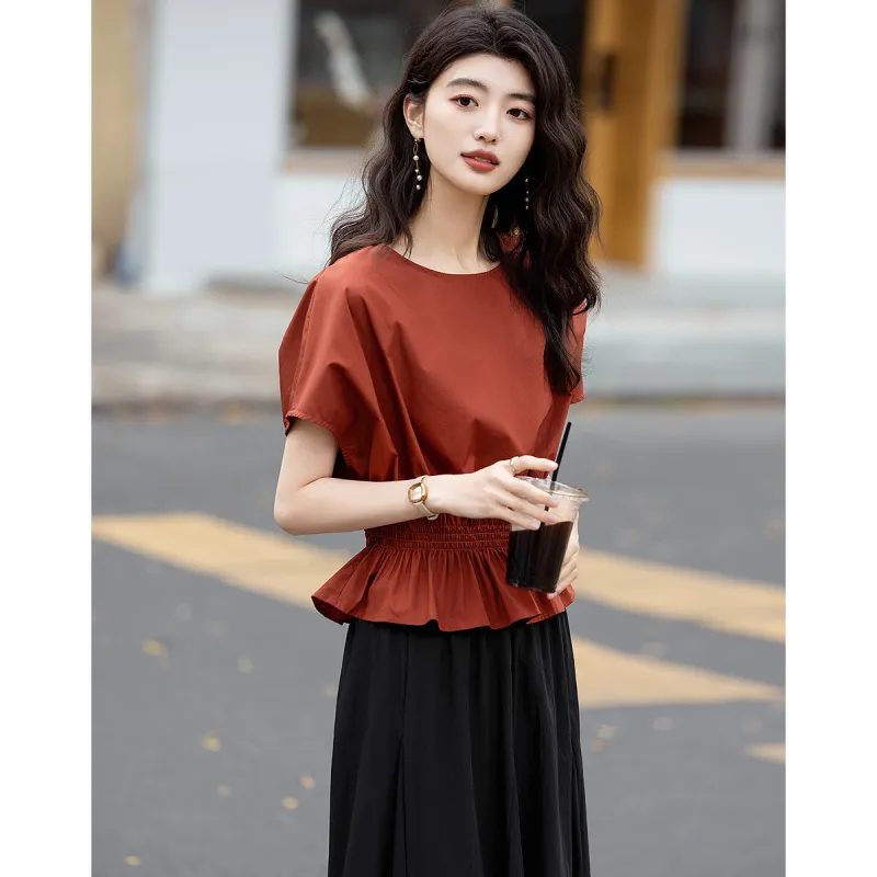 Flowers in water Shirts Women's Brick Red-6