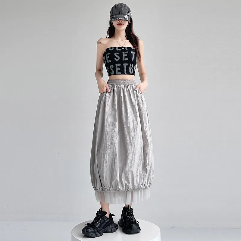 Flowers In Water Casual Long Skirt Women's-8