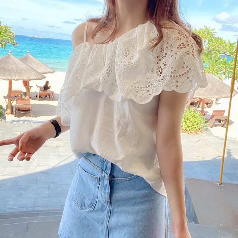 Flowers in water Shirts Women's White-3
