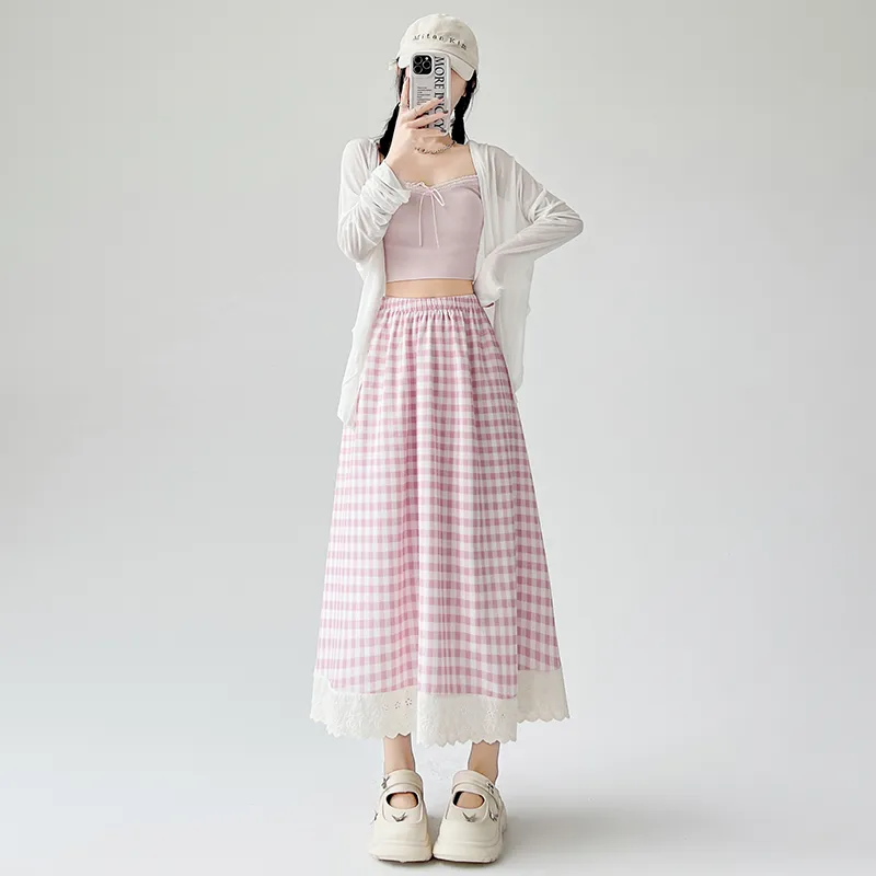 Flowers In Water Casual Long Skirt Women's-10