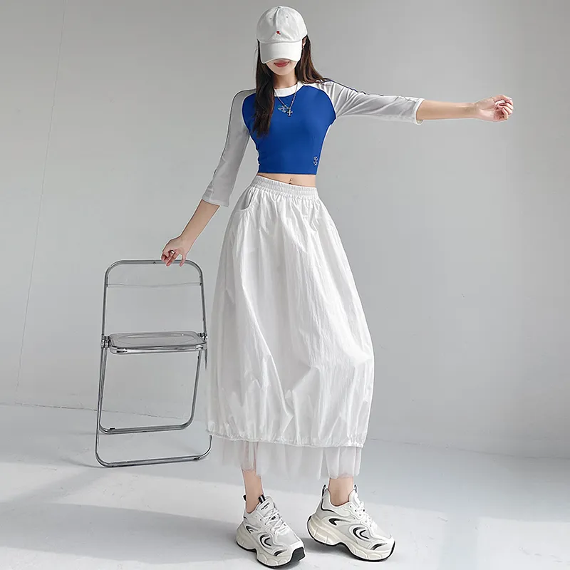 Flowers In Water Casual Long Skirt Women's-4