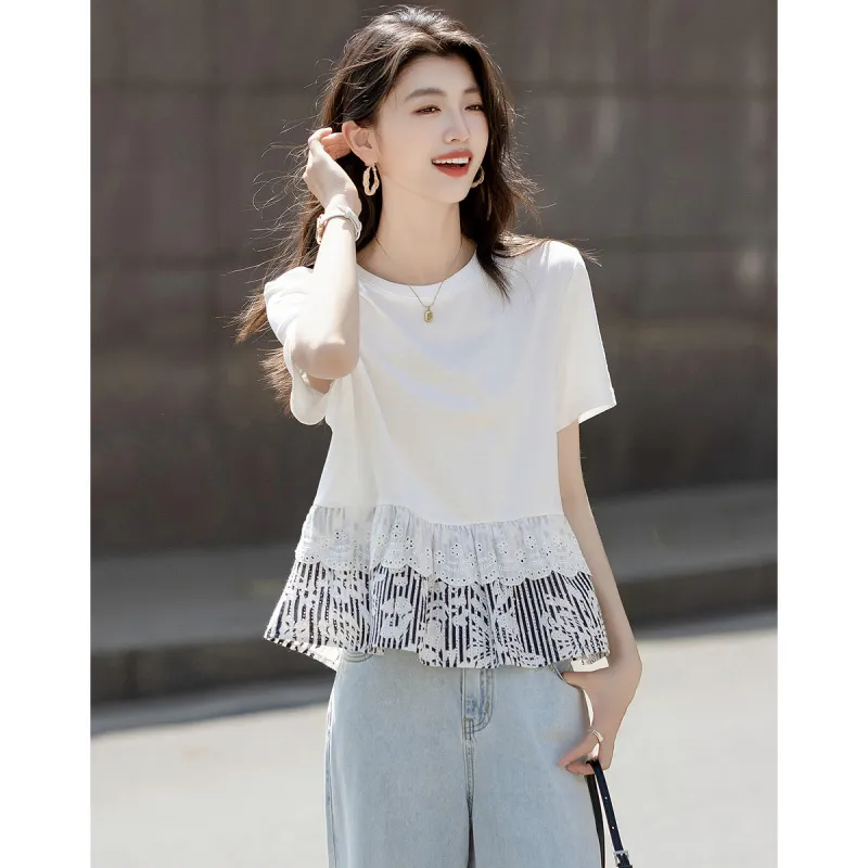 Flowers In Water Regular T Shirt Women's-5