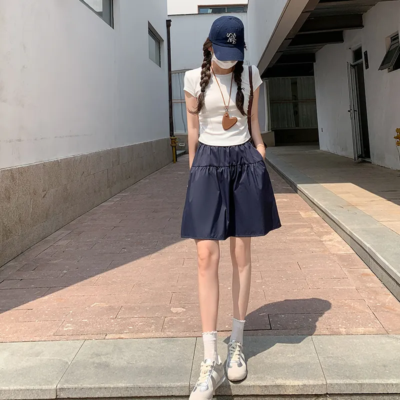 Flowers In Water Casual Short Skirts Women's-3