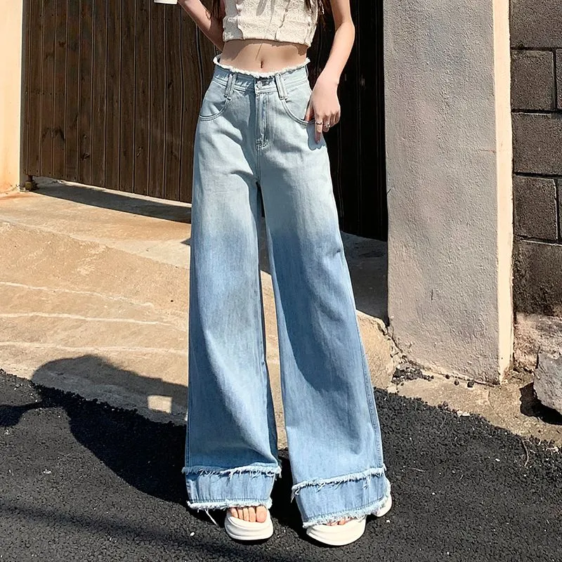 Flowers In Water Jeans Women's Light Blue-2