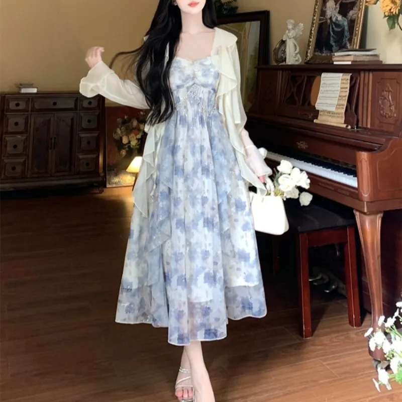 Flowers In Water Slip Dress Women's-2