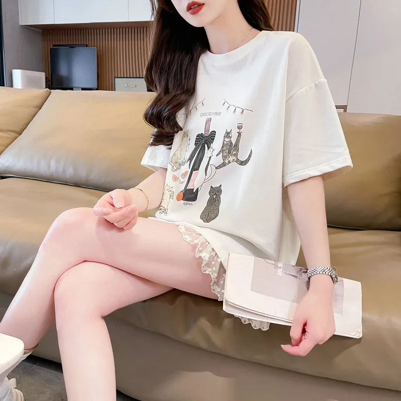 Flowers In Water T Shirt Women's-5