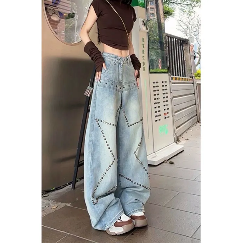 Flowers In Water Jeans Women's Blue-4