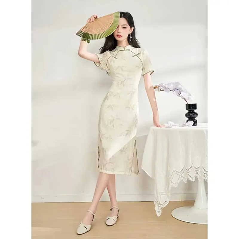 Flowers In Water Short Sleeved Dress Women's-5