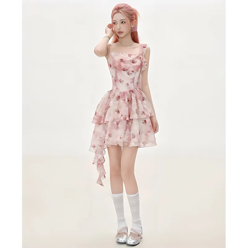 Flowers In Water Slip Dress Women's-3