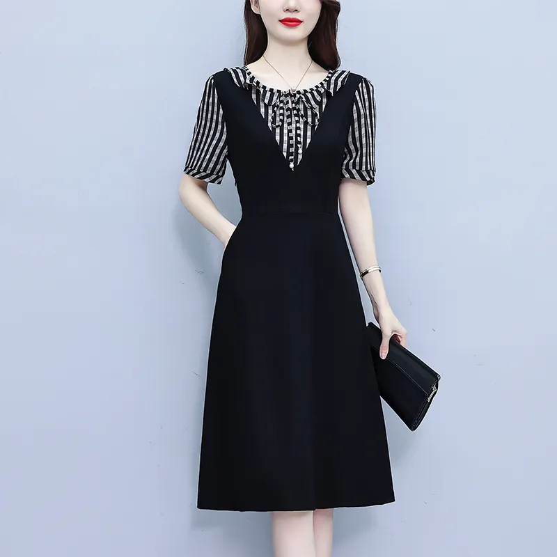 Flowers In Water Short Sleeved Dress Women's-6