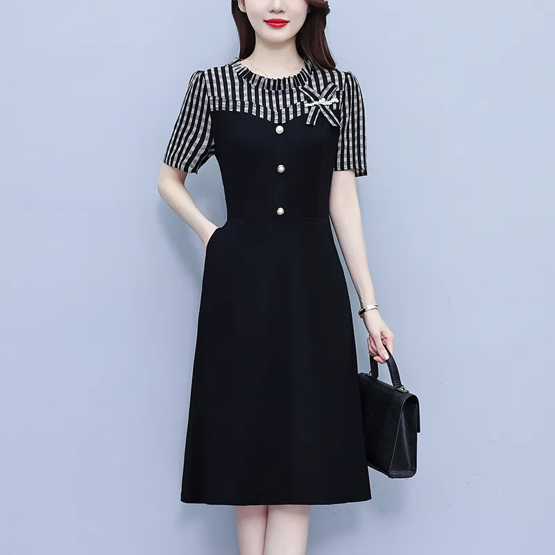 Flowers In Water Short Sleeved Dress Women's-4