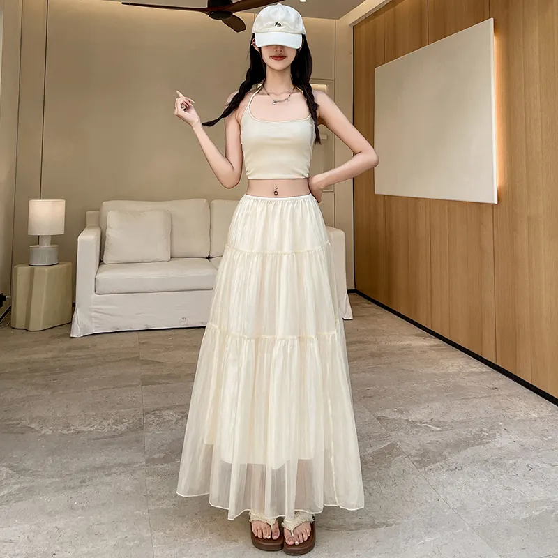 Flowers In Water Casual Long Skirt Women's-10
