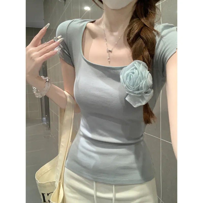 Flowers In Water Regular T Shirt Women's-5