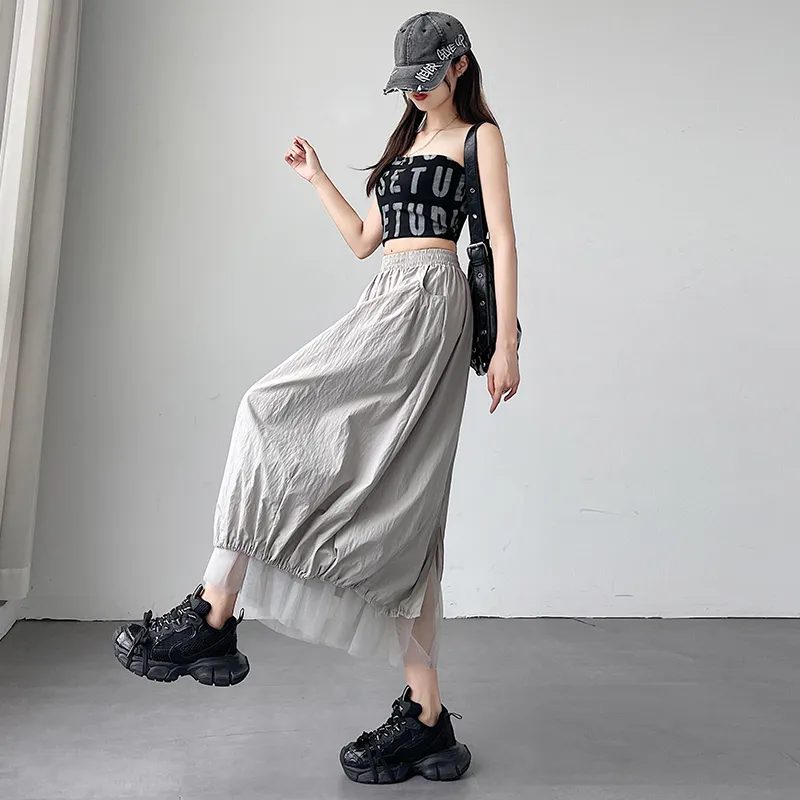 Flowers In Water Casual Long Skirt Women's-10