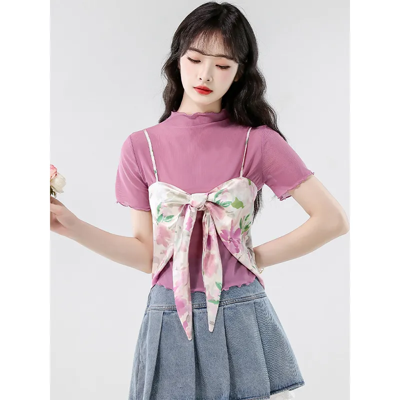 Flowers In Water Regular T Shirt Women's-4