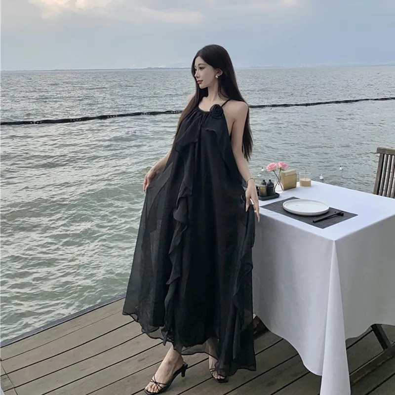 Flowers In Water Slip Dress Women's-4