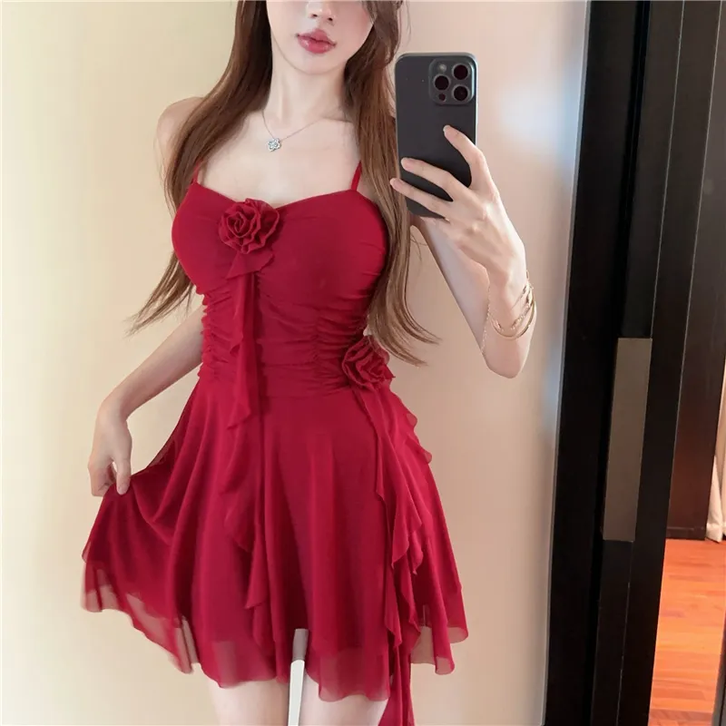 Flowers In Water Slip Dress Women's-5