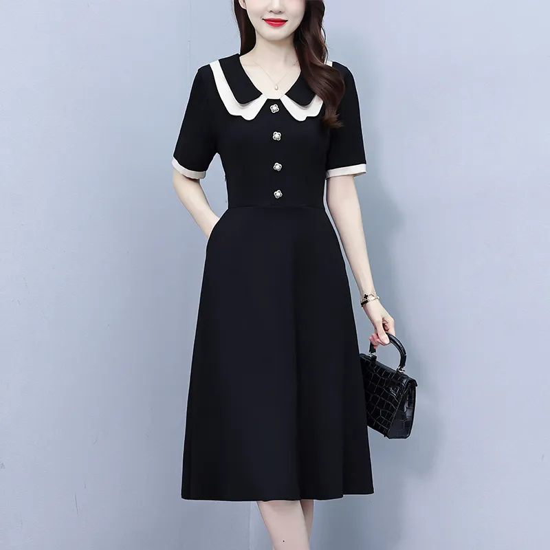Flowers In Water Short Sleeved Dress Women's-3