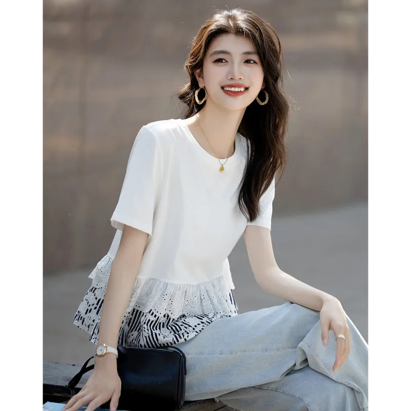 Flowers In Water Regular T Shirt Women's-2
