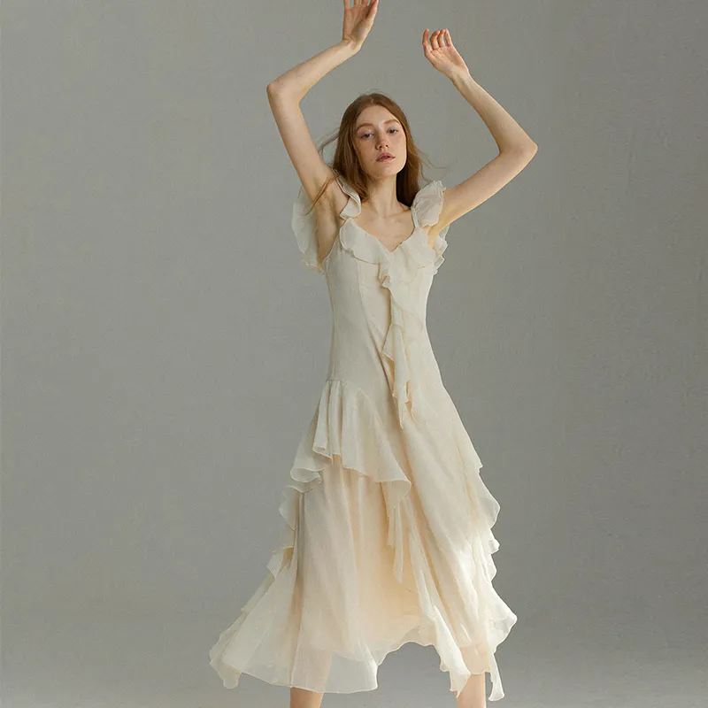 Flowers In Water Slip Dress Women's-5