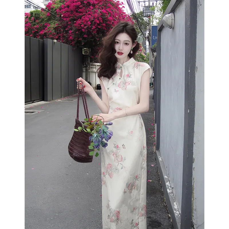 Flowers In Water Short Sleeved Dress Women's-6