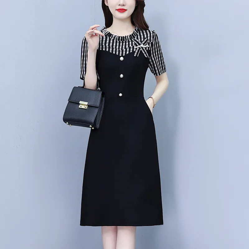 Flowers In Water Short Sleeved Dress Women's-3