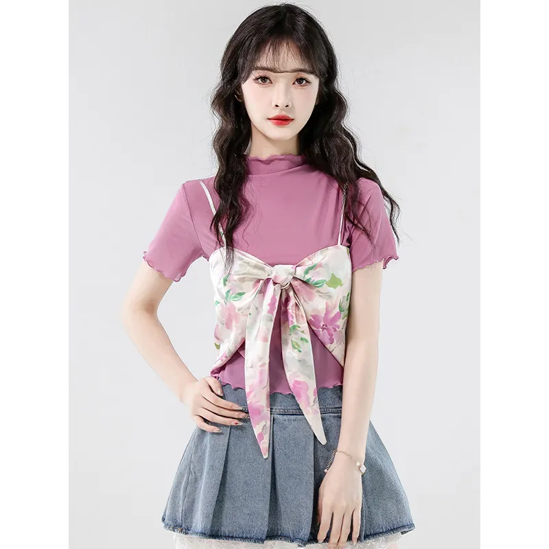 Flowers In Water Regular T Shirt Women's-2