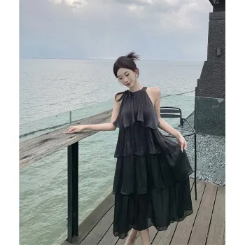 Flowers In Water Sleeveless Dress Women's