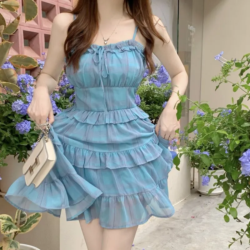 Flowers In Water Slip Dress Women's-5