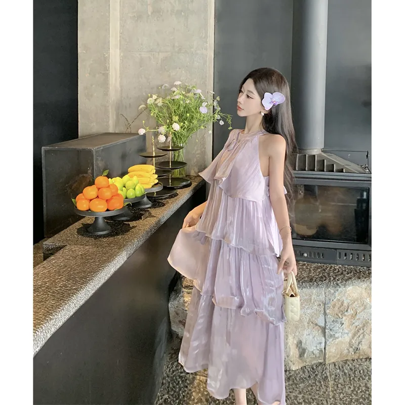 Flowers In Water Sleeveless Dress Women's-6