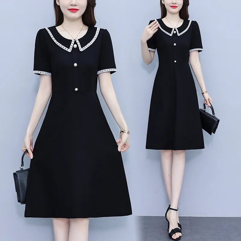 Flowers In Water Short Sleeved Dress Women's-2