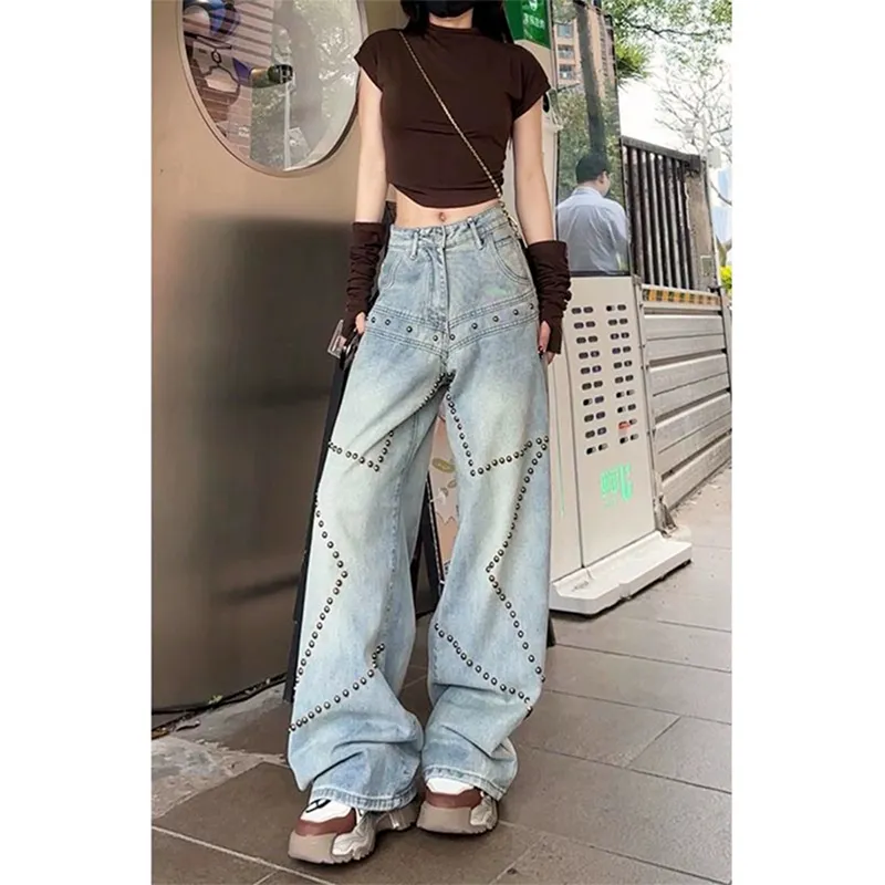Flowers In Water Jeans Women's Blue-3