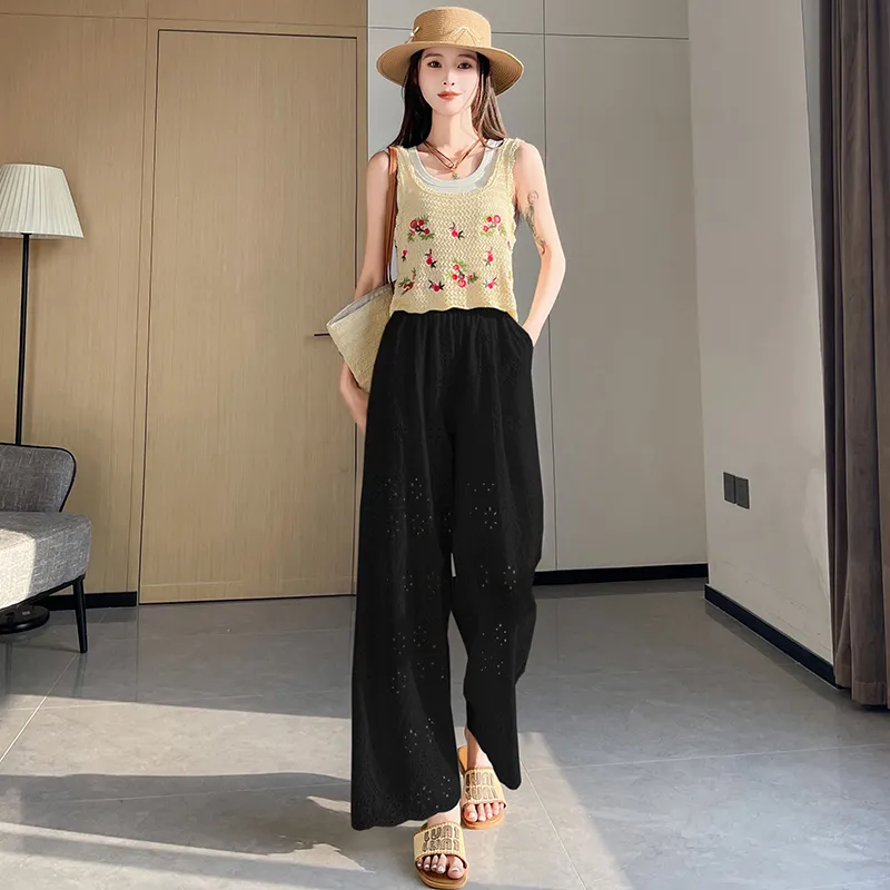 Flowers In Water Casual Pants Women's-3