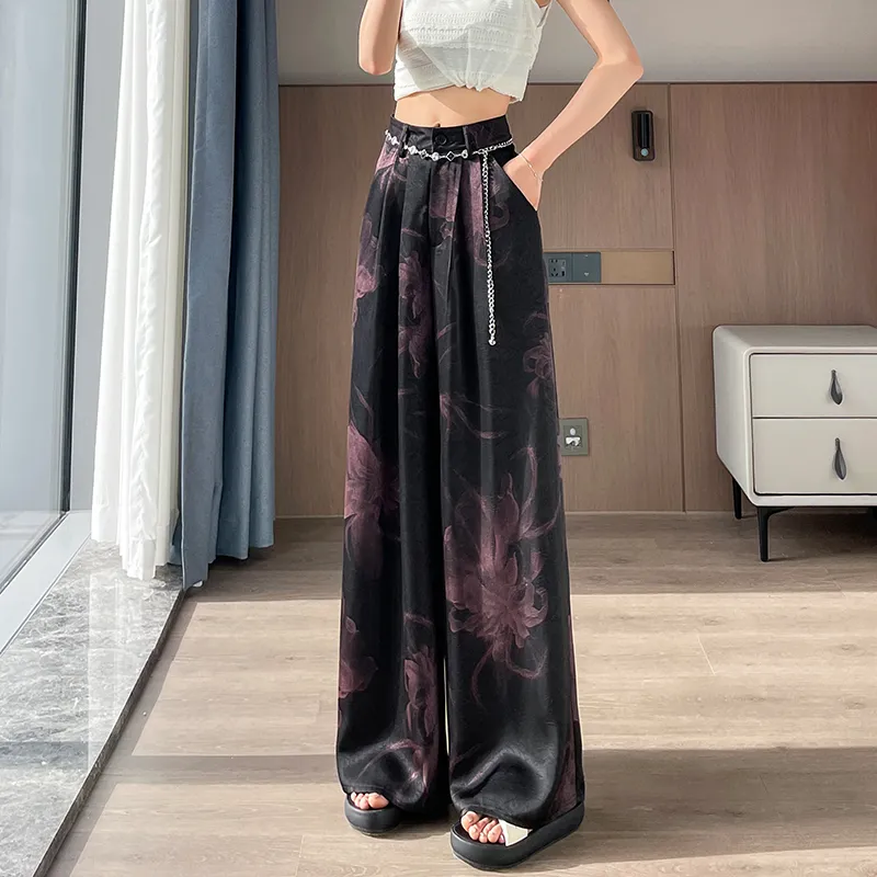 Flowers In Water Casual Pants Women's-9