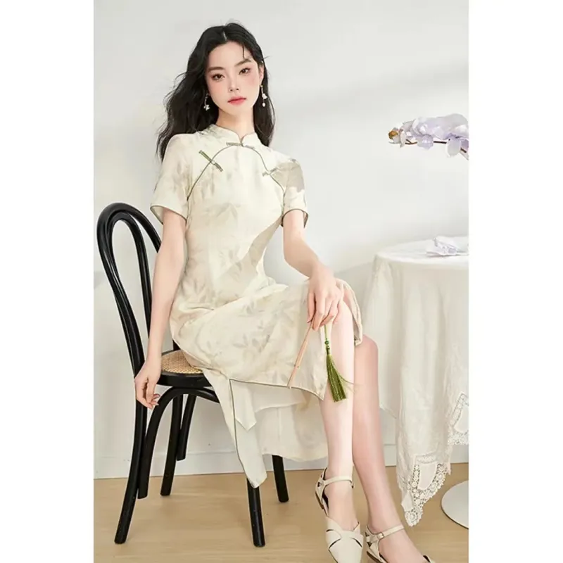Flowers In Water Short Sleeved Dress Women's-2