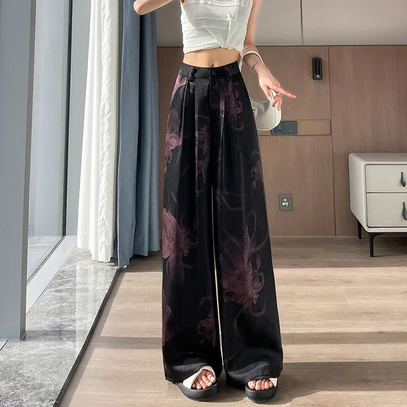 Flowers In Water Casual Pants Women's-12