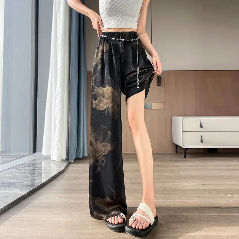 Flowers In Water Casual Pants Women's-16