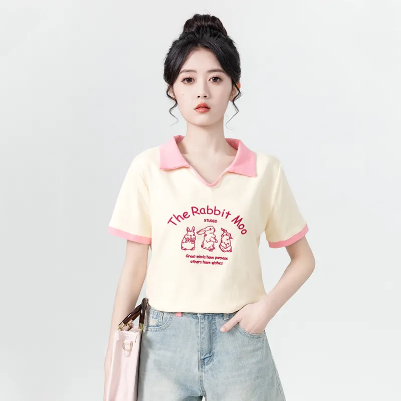 Flowers In Water T Shirt Women's Pink-3