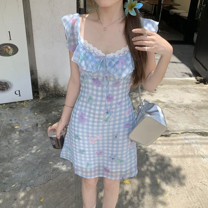 Flowers In Water Slip Dress Women's-3