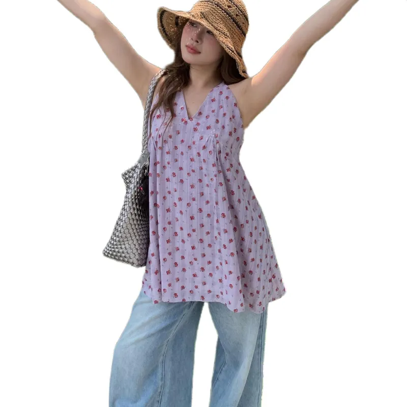 Flowers In Water Sleeveless Dress Women's-1