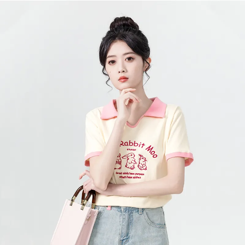 Flowers In Water T Shirt Women's Pink-1