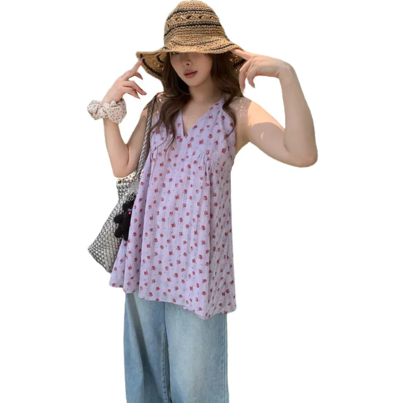 Flowers In Water Sleeveless Dress Women's-2
