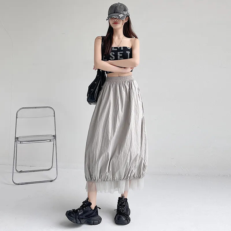 Flowers In Water Casual Long Skirt Women's-9