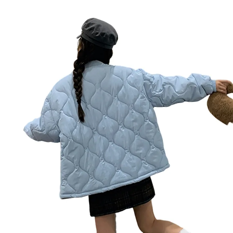 Flowers In Water Puffer Jacket Women's-1
